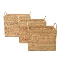 Handmade Wicker Rattan Water Hyacinth Grass Box Seagrass Woven Storage Basket