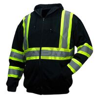 Road Safety Hoodie Thermal Fleece Jacket Hi Vis Men's Reflective Hoodie