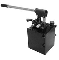 Manual double acting hydraulic pump for dump trailer