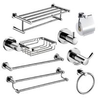 Eight-piece stainless steel 304 hotel bathroom hardware set wall-mounted bathroom accessories set