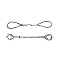 Custom cast steel or pressed wire rope rigging with hook and eye terminal sockets