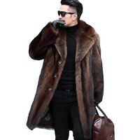 Autumn and winter new thickened medium and long large size mink coat men's whole mink imitation fur coat men