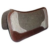 100% Merino Wool Felt 1.25" Saddle Pad Snakeskin Print Leather