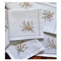 Hand Embroidered Napkins, 100% Cotton Quang Thanh Hand Embroidered