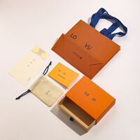 With Logo Orange Luxury Gift Jewelry Packaging Custom Earring Box