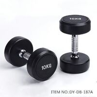 Rubberized Dumbbells/Wholesale High Quality Fixed Round Head Rubberized Dumbbells