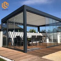 DIY Modern Design Gazebo Waterproof Louver Roof Outdoor Aluminum Pergola