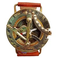 Nautical Brass Watch Sundial Compass Decorative Vintage Style Watch Sundial Compass