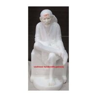 Newest production pure white marble statue of god Sai Baba for temple use