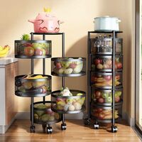 Kitchen Cart Wholesale High Quality 3 Tier 360 Degree Rotating Round Home Storage Bathroom Kitchen Rack