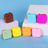 Ins Hot Sale Cute Ladies Silicone Zipper Coin Purse Mini Coin Purse Keychain