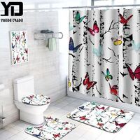 Best Selling Custom Polyester Waterproof Bathroom 3D Printing Wholesale Custom Shower Curtain