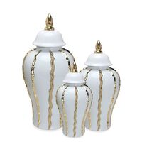 J200 Nordic Porcelain Ginger Jar White Slim Temple Vase Desktop Porcelain Jar Home Decor