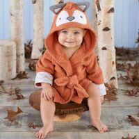 Factory Wholesale Super Soft Water Quick Dry Baby Hooded Bath Towel OEM Small Animal Cotton Bath Towel Cute Fox