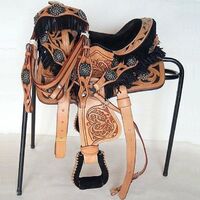 Western saddles. Western leather saddle.