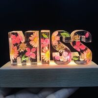 New DIY Dry ​​Rose LED 3D Night Light Custom Letters Acrylic Resin Mother Valentine's Day Gift