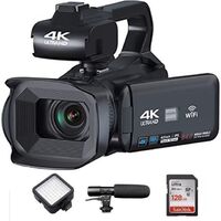 Video Camera 4K Camera Vlogging Camera for YouTube Auto Focus 48MP 60FPS 4.0" Touch Screen 18X Digital Zoom Camera