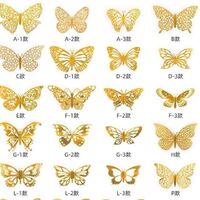 Factory Outlet Christmas Supply 12 Pieces 3D Laser Butterfly Stickers Anniversary Engagement Decorations