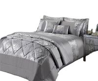 Velvet Foil Quilt Set Deluxe Polyester Queen Home Throwing Bed Quilt