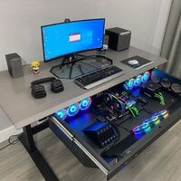 New pull-out drawer computer desk RGB ATX DIY cooling fan computer game case and desk 2-in-1 combination