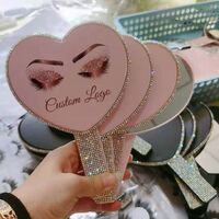 Private Label Custom Logo Single Sided Plastic Small Handheld Square Custom Makeup Hand Mirror for Women