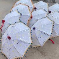 White hand embroidery work with mirror pattern design garden parasol wedding decoration umbrella wedding back drop