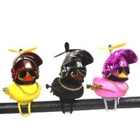 Bulk Mini Helmet Rubber Duck Car Interior Accessories Car Rearview Mirror Motorcycle Helmet Glasses Decorative Duck