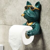 Wall Mounted Tissue Holder Resin Bulldog Sculpture Toilet Hanging Phone Holder