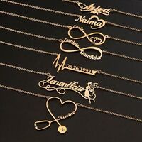 Personalized Name Letter Pendant Necklace Women Jewelry