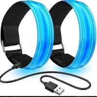 USB charging LED luminous night running arm with bracelet night reflective safety belt outdoor sports luminous armband