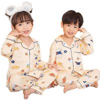 New autumn and winter boys pajamas new spandex long-sleeved children's homewear pajamas set