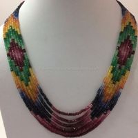 Beads Multi Precious Ruby Emerald Beaded Necklace Wholesale Factory Price Latest Fashion Fashion Design Buy Now