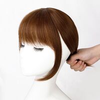 100% real hair extension 3D air clip bangs wig with nice mesh natural flat neat bangs for women