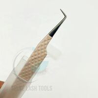 Best Selling Eyelashes Nude Powder Coated Silver Tip 90 Degree Roll Tweezers Beauty Instrument Tweezers Custom Logo