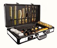 Portable Multifunctional Barber Tool Box PVC Barber Box Suitcase Haircut Travel Case