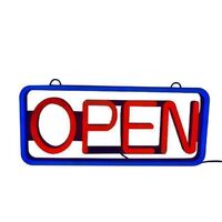 Hot selling LED open sign with opening hours open restaurant neon sign