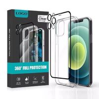 3 in 1 Pack for Apple iPhone 12 Series 3D Camera Lens Screen Protector with Case