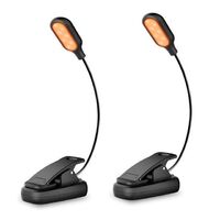 2022 New Portable USB Rechargeable LED Reading Light Amber Brightness Adjustable Clip-On Book Light Flexible