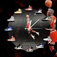 Hot Sale Sports Basketball God Flying Trend Mini AJ Shoes Model Sneakers Custom Wall Clock Home Decor Couple Gift Set