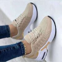 Wedge platform sneakers 2022 new fashion large size casual sneakers women's lace-up mesh breathable women's vulcanized shoes