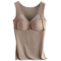 Women's v-neck thermal vest with chest pad no-wear bra thermal underwear thermal trousers