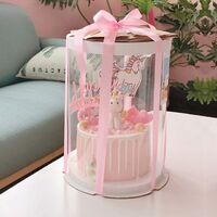 6 8 10 Inch Wholesale Custom Multi Size Transparent Tall Cake Box Bakery Transparent Round Cake Box Packaging