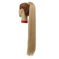 YOUMI High Quality Synthetic Ponytail Hair Extensions Long Corn Wavy Hair Ponytail Wig with Barrette