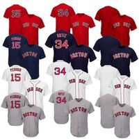 Wholesale custom men's Boston City softball shirt Red Sox 15# 34# blank embroidery baseball uniform