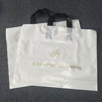 Custom Biodegradable PE Plastic Shopping Bag With Handle, Retail Grocery Shopping Plastic Tote Bag With Own Logo