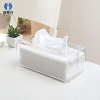 HCX Wholesale Custom High Quality Printed Tissue Holder Transparent Plastic Inner Square Acrylic Toilet Paper