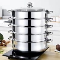 Stainless Steel Cooking Pot 28cm to 40cm Steamer 5 Layers Stainless Steel Food Steamer Set