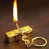 Fashion Luxury Smoking Accessories Inflatable Gas Friction Ignition Cigarette Cigar Mini Lighter Gold Permanent Match Lighter