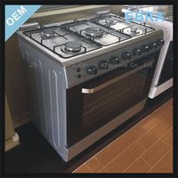 5 burner chicken rotisserie gas range with grill and oven