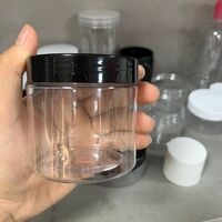 50ml 80ml 100ml 120ml 150ml 200ml 250ml 500ml 8oz Clear Cosmetic Cream Jars PS PET Plastic Body Cleansing Container with Black Lid